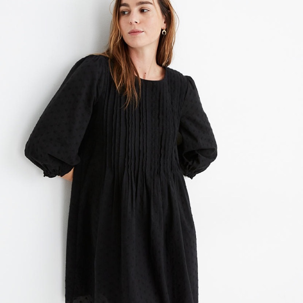 Madewell Embroidered Pintuck Mini Dress